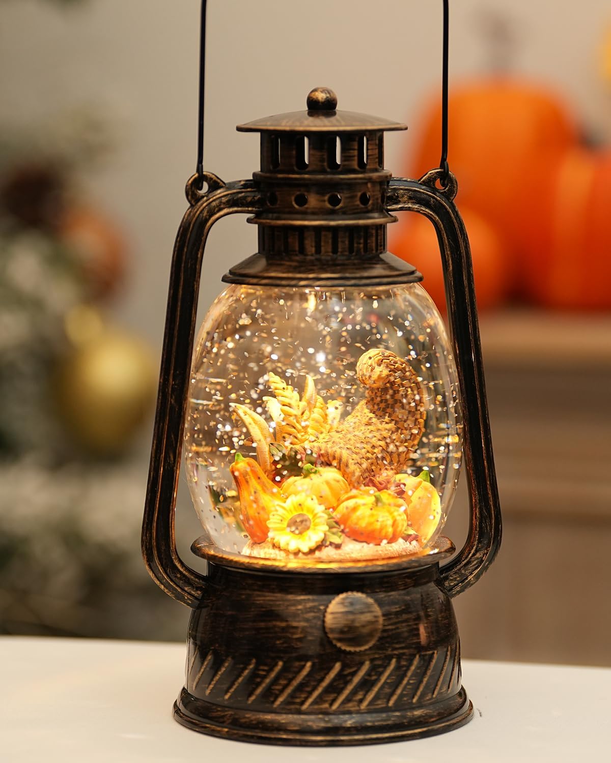 Herfstglans Decoratieve Lamp met Pompoenen – Warm LED-licht en 6-uurs Timer