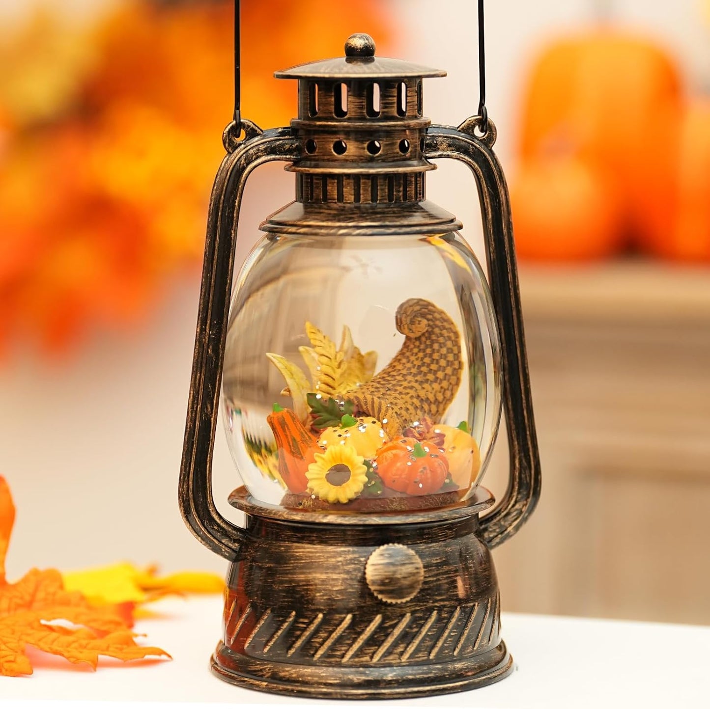 Herfstglans Decoratieve Lamp met Pompoenen – Warm LED-licht en 6-uurs Timer