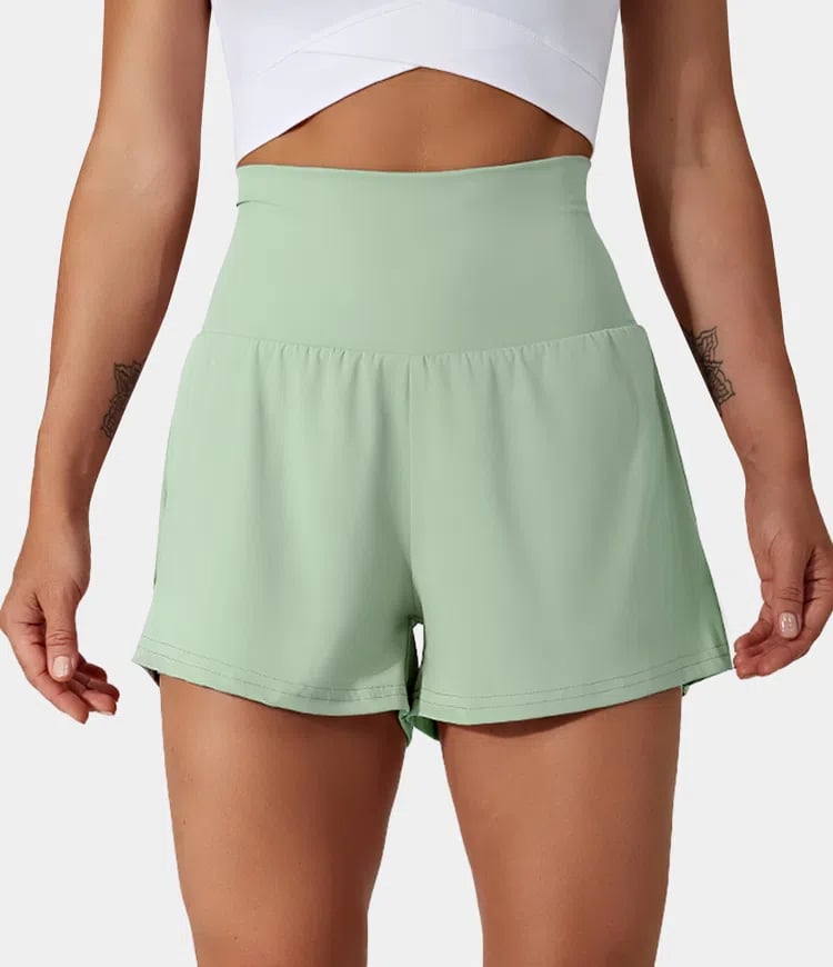 Dames Sportshort met Hoge Taille en Binnenbroek – De Beweegvrije Active Fit