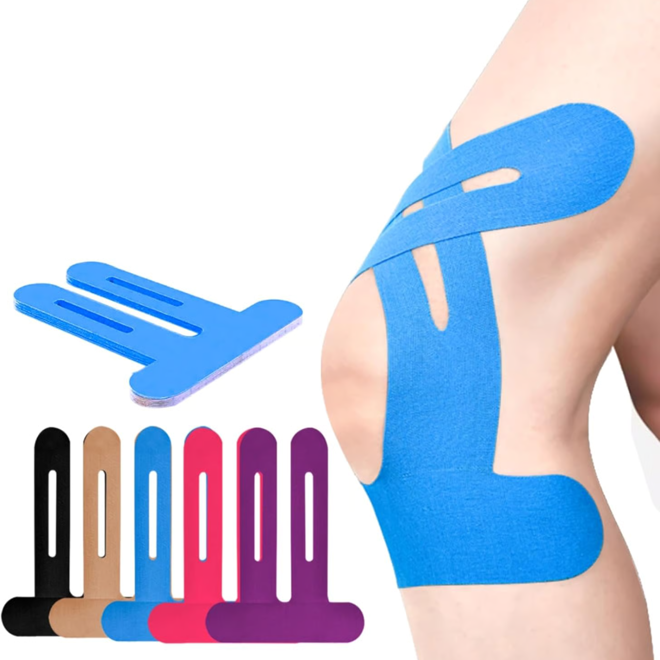 Knie Tape FlexiSteun – Voorgesneden Kinesiotape voor Directe Ondersteuning