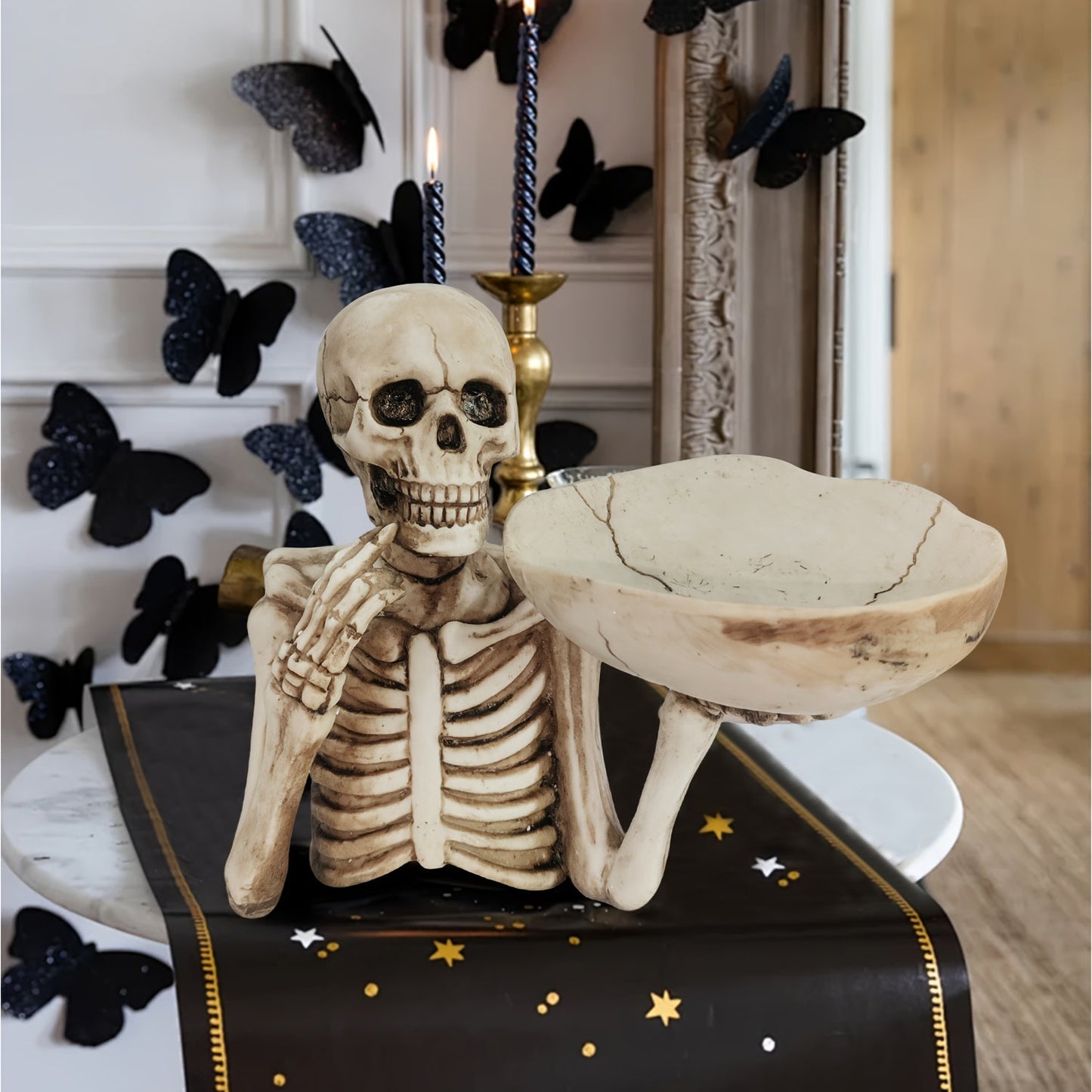 GhoulBowl Schedel Kom – Resin Halloween Snoepschaal en Gotische Decoratie