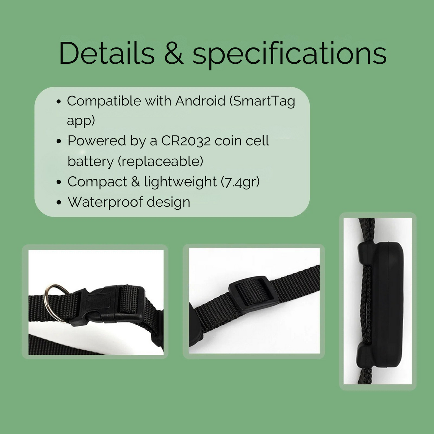 DierenTracker Mini – Slimme Hond en Kat Bluetooth Halsband Tracker