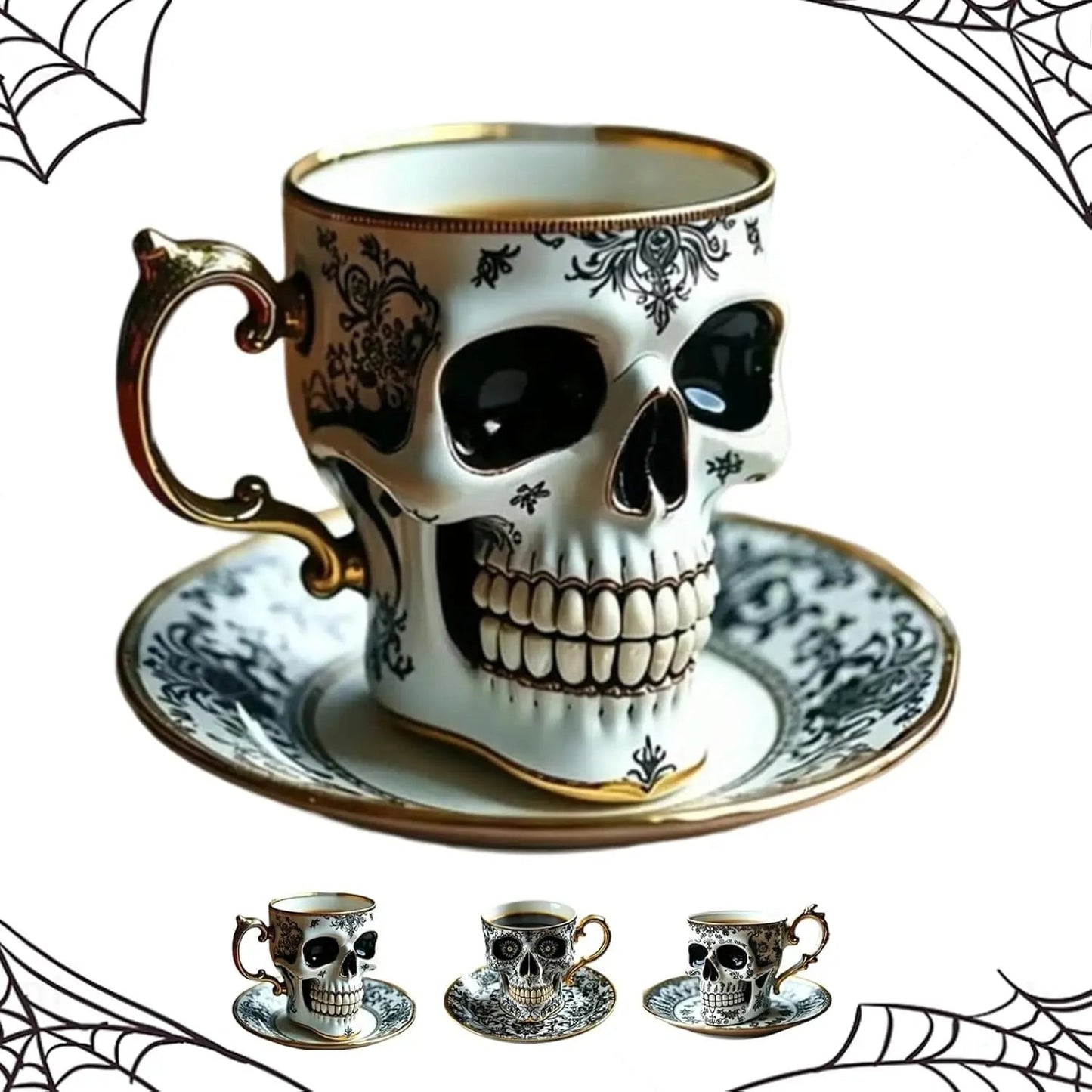 Gothic Schedel Decoratiemok Noctura – Kunstzinnige Handgeschilderde Schedeldecoratie