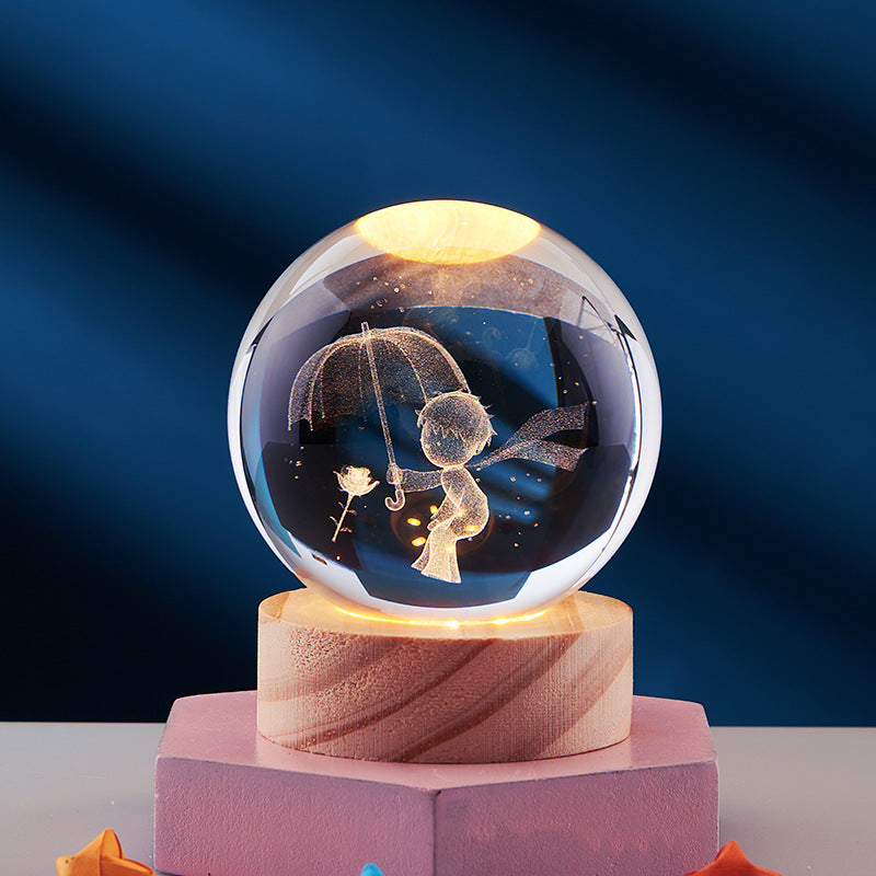 3D LED Nachtlamp met Kristallen Design