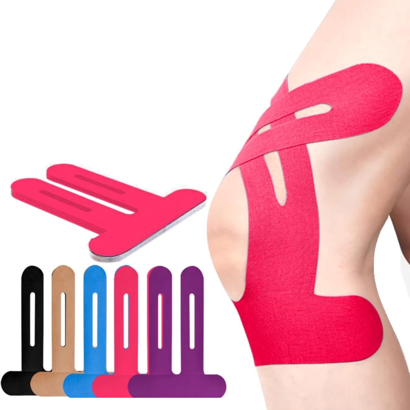 Knie Tape FlexiSteun – Voorgesneden Kinesiotape voor Directe Ondersteuning