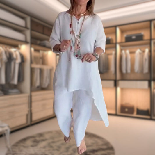 Elegante Dames Tweedelige Set – Comfortabele Luxe Outfit met Geruit Ontwerp