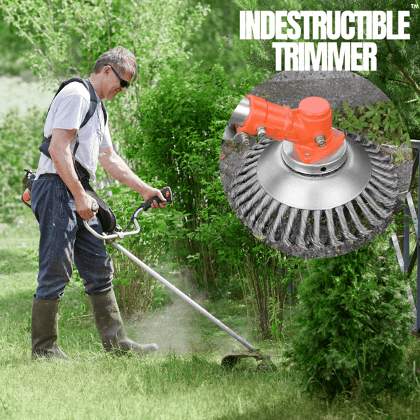 SteelTwist Onkruidborstel – 360° Trimmerblad van Gevlochten Staal (15 cm)