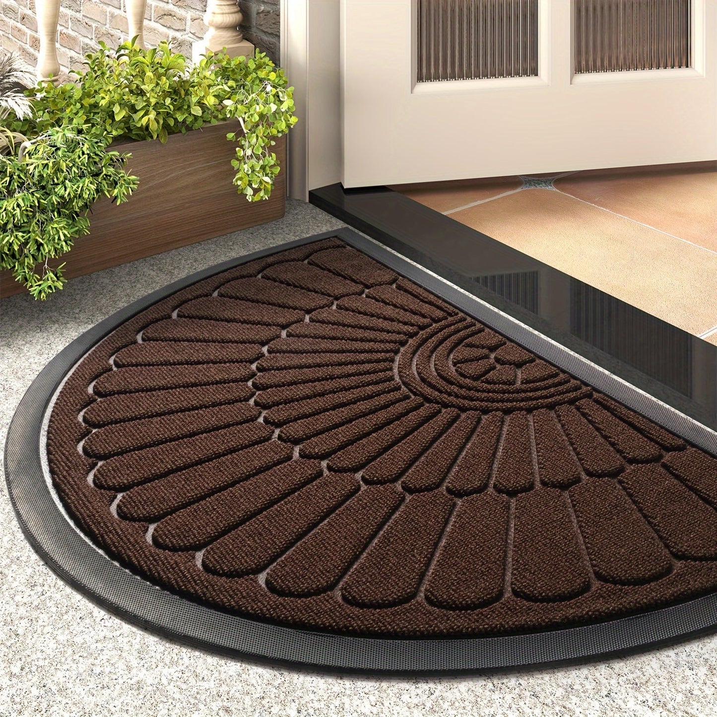 Halfronde Vuilvanger Deurmat – Antislip Mat voor Binnen en Buiten