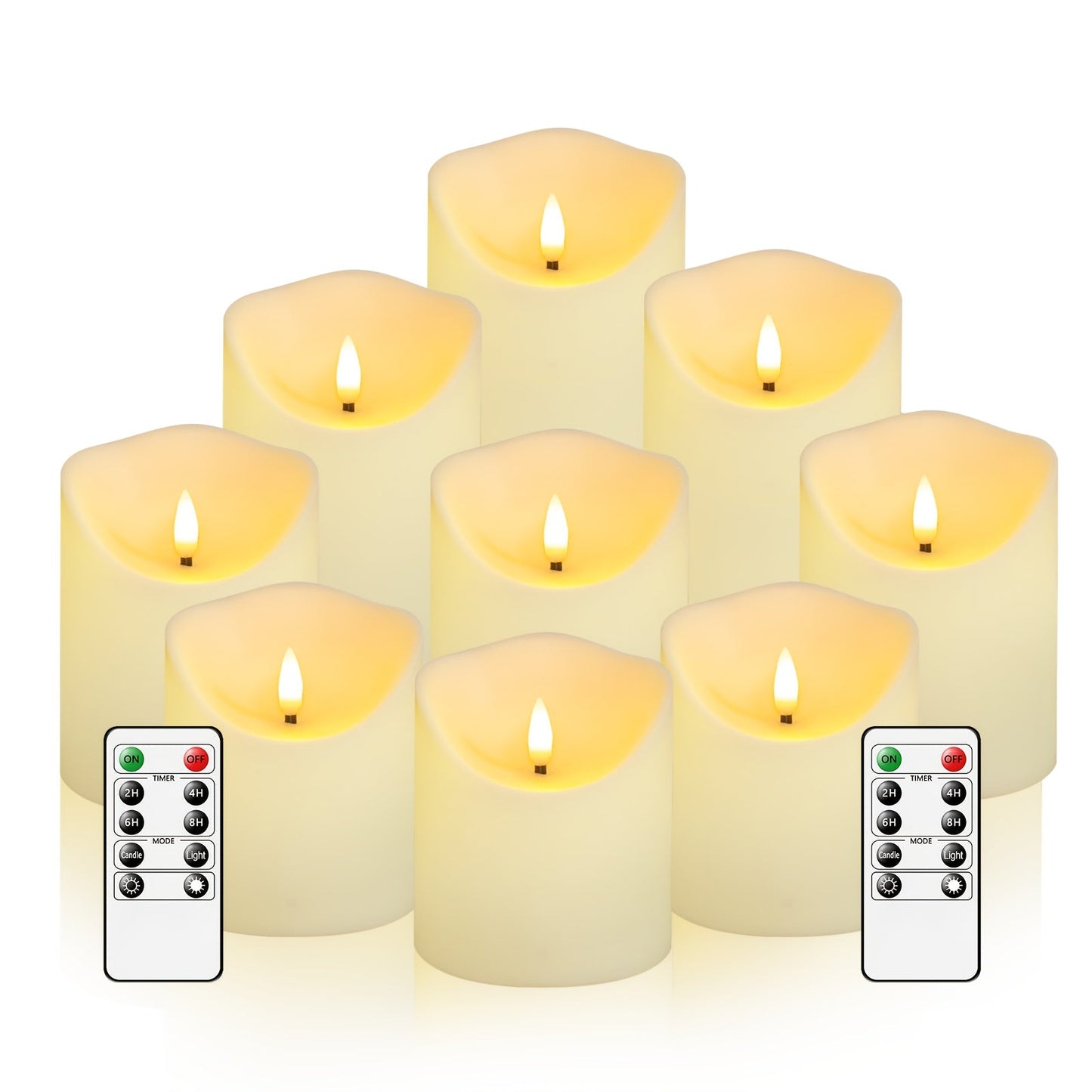 GlowLuxe Vlamloze LED-Kaarsen Set (9-delig) – Met Afstandsbediening en Glitterafwerking