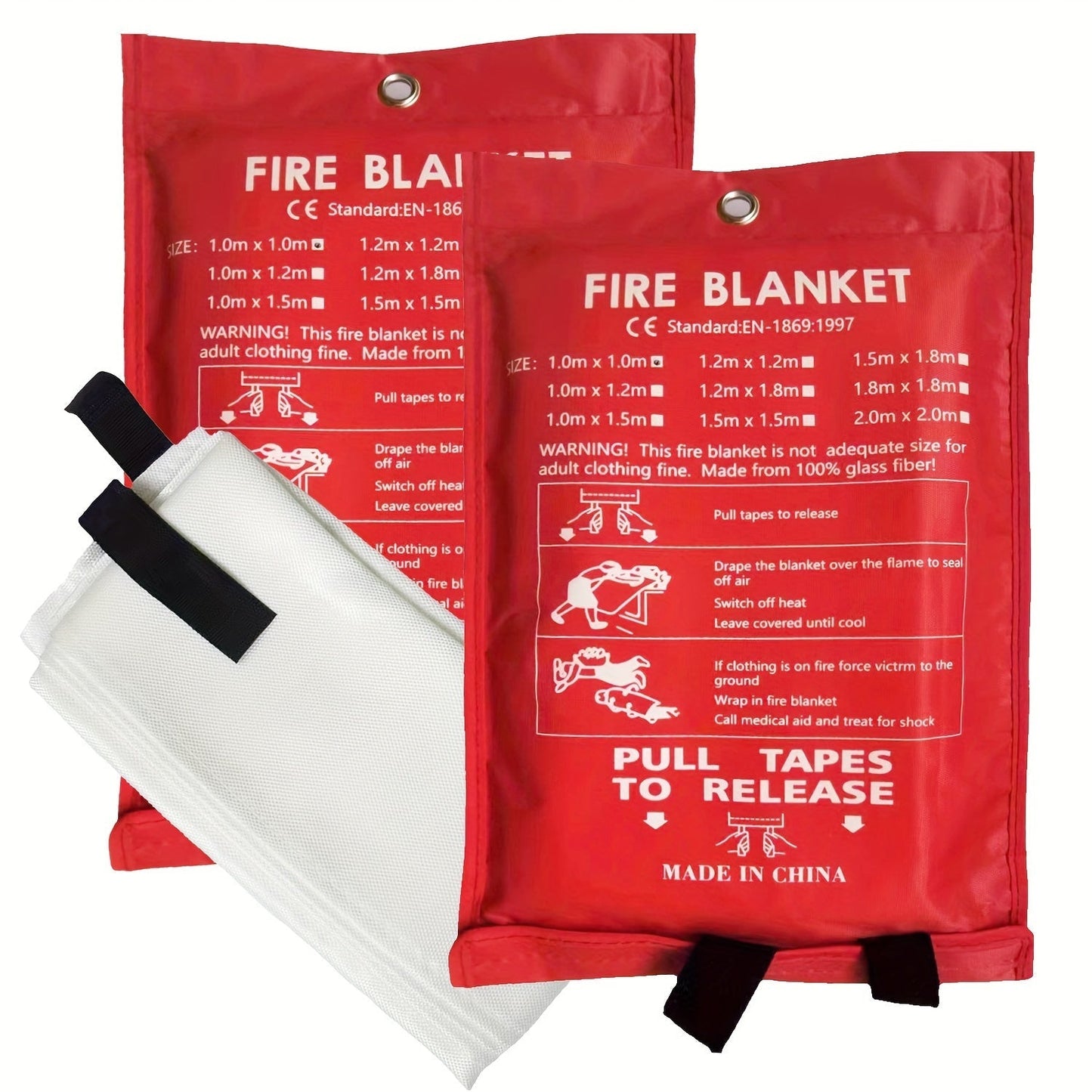 Brandveilig Glasvezel Branddeken – Compact Veiligheidsdeken voor Huis, Keuken en Auto