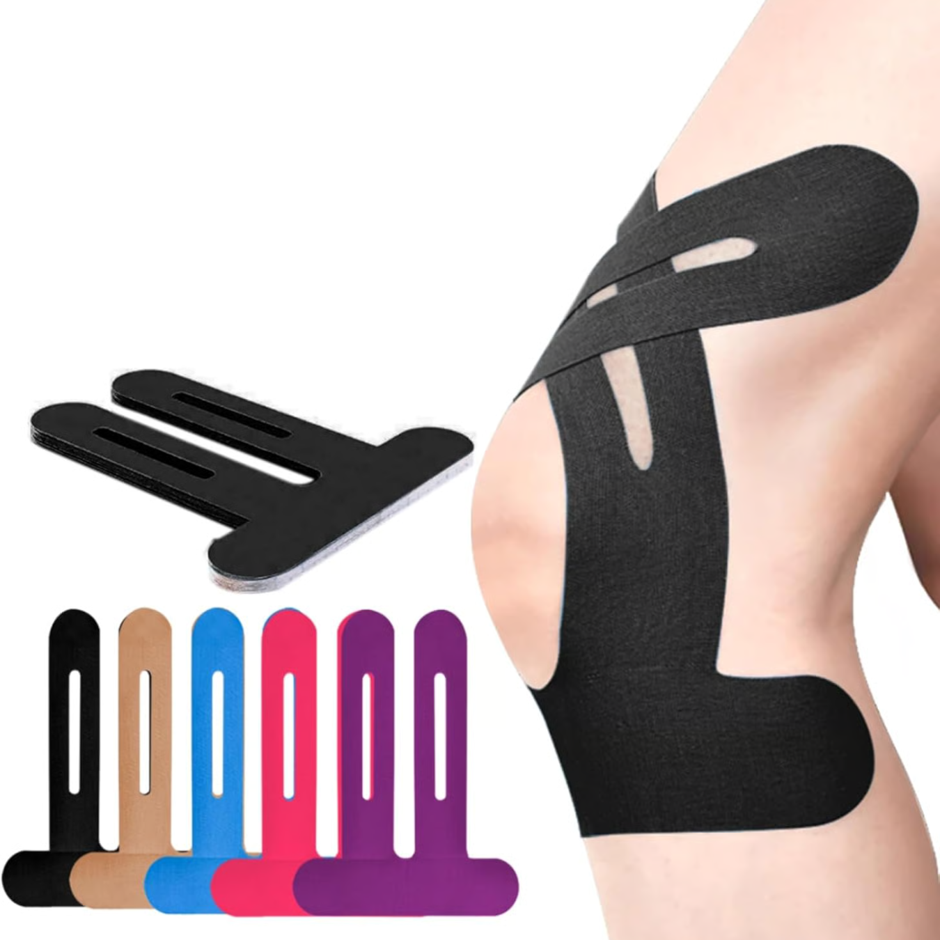 Knie Tape FlexiSteun – Voorgesneden Kinesiotape voor Directe Ondersteuning