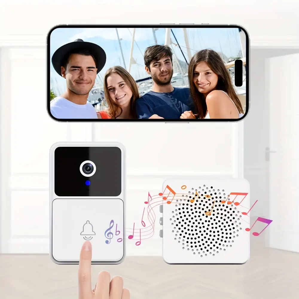 SafeView Slimme Videodeurbel met HD Camera en Twee-Weg Audio – Nachtzicht & Bewegingsdetectie