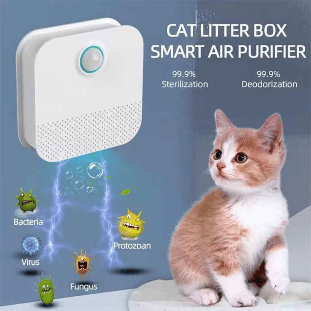 Slimme Luchtreiniger voor Kattenbak – USB Oplaadbaar & Stil