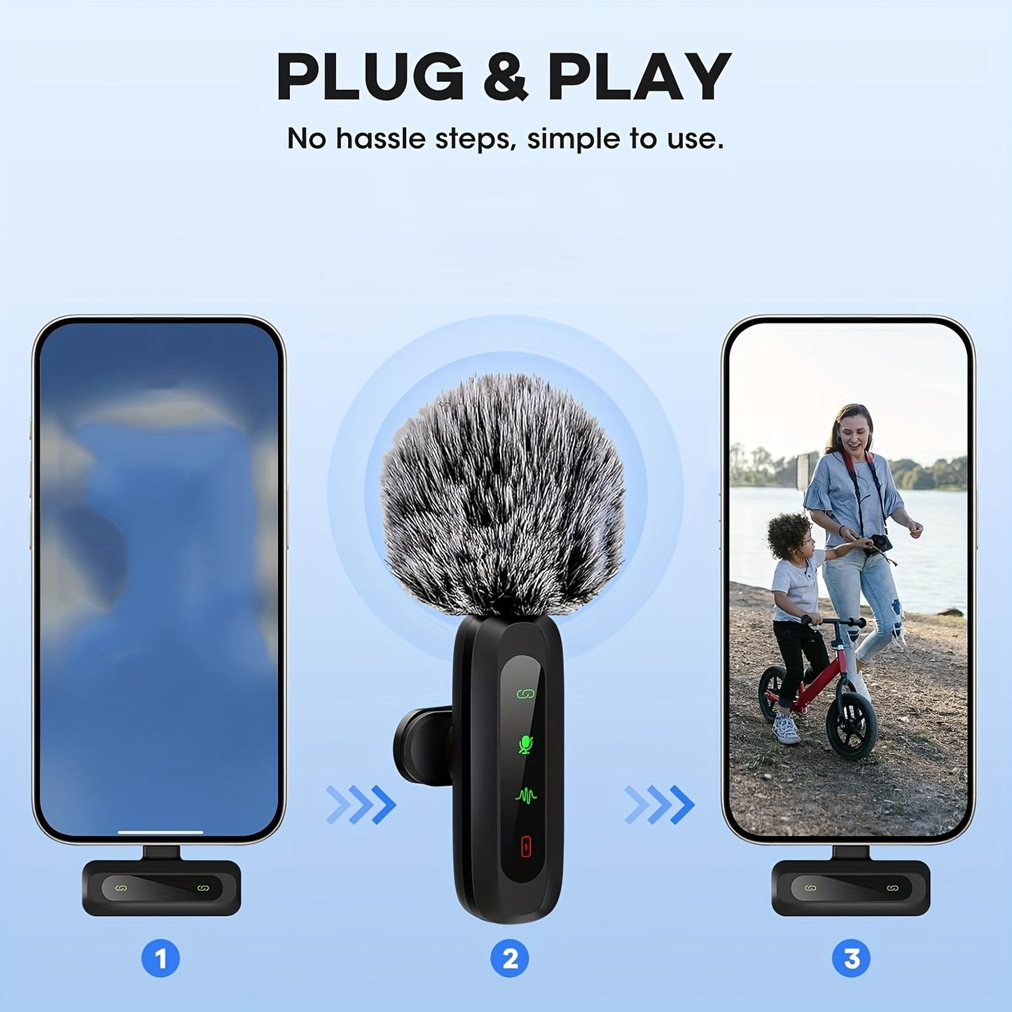 SoundSnap Draadloze Clipmicrofoon – USB-C Microfoon voor Smartphone en Tablet
