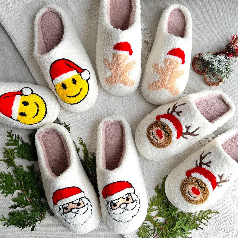 SnowJoy Kerstpantoffels – Warme Instappers met Feestelijk Ontwerp & Antislipzool