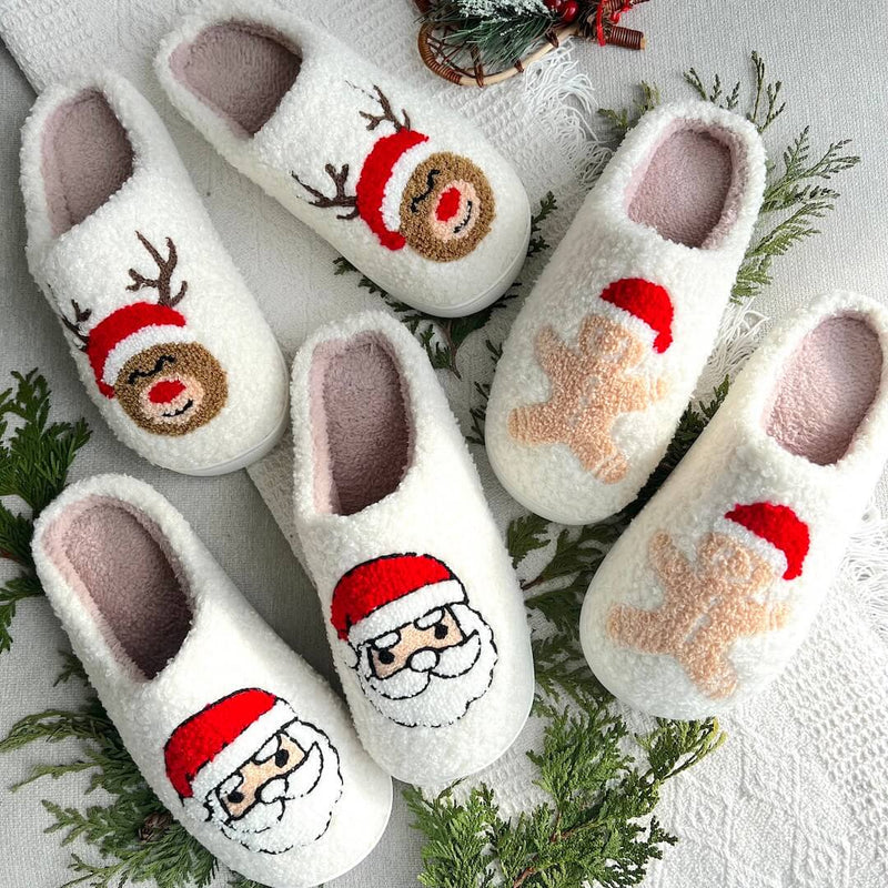 SnowJoy Kerstpantoffels – Warme Instappers met Feestelijk Ontwerp & Antislipzool