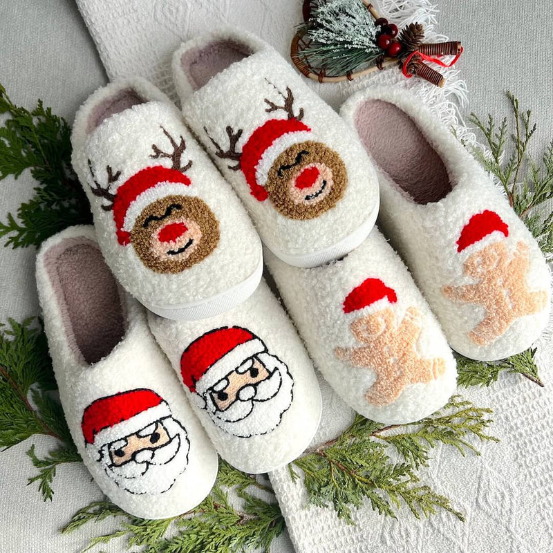 SnowJoy Kerstpantoffels – Warme Instappers met Feestelijk Ontwerp & Antislipzool