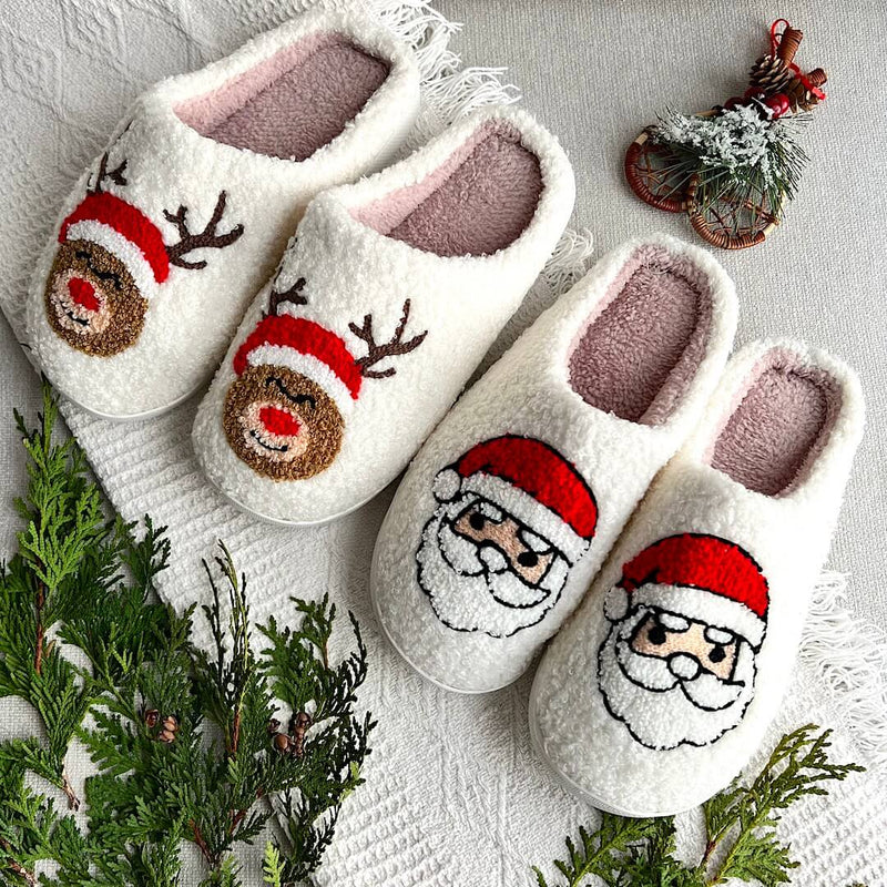SnowJoy Kerstpantoffels – Warme Instappers met Feestelijk Ontwerp & Antislipzool