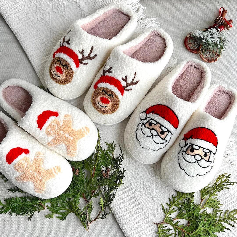SnowJoy Kerstpantoffels – Warme Instappers met Feestelijk Ontwerp & Antislipzool