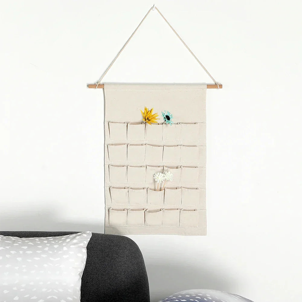 Katoenen Adventskalender met 24 Zakjes – Duurzame & Herbruikbare Kerstdecoratie