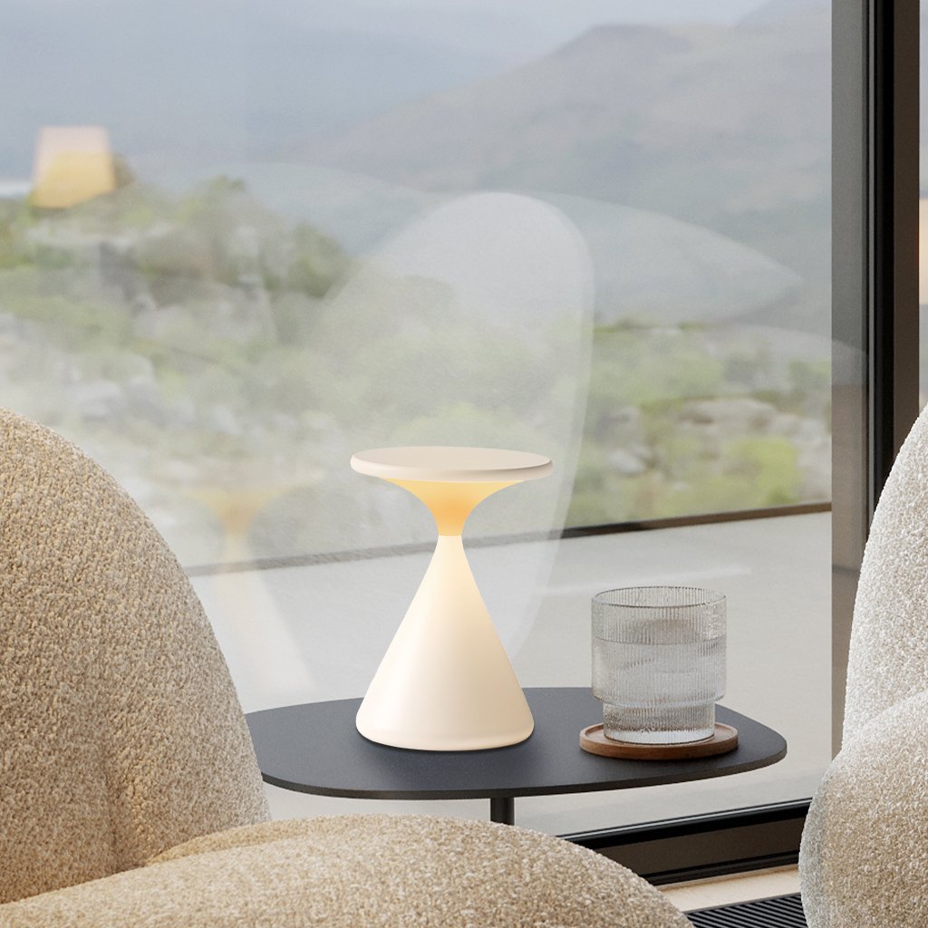 Draadloze Tafellamp met Dimbare LED – Zandloperdesign