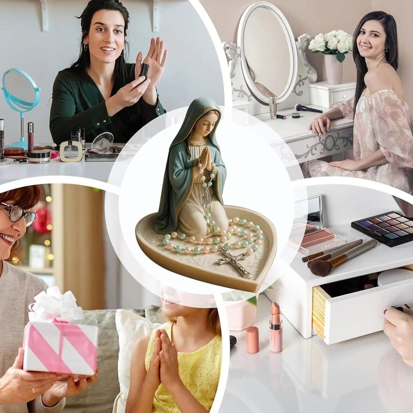 Spirituele Rozenkranshouder Sancta – Elegante Bewaarplaats met Maria-motief