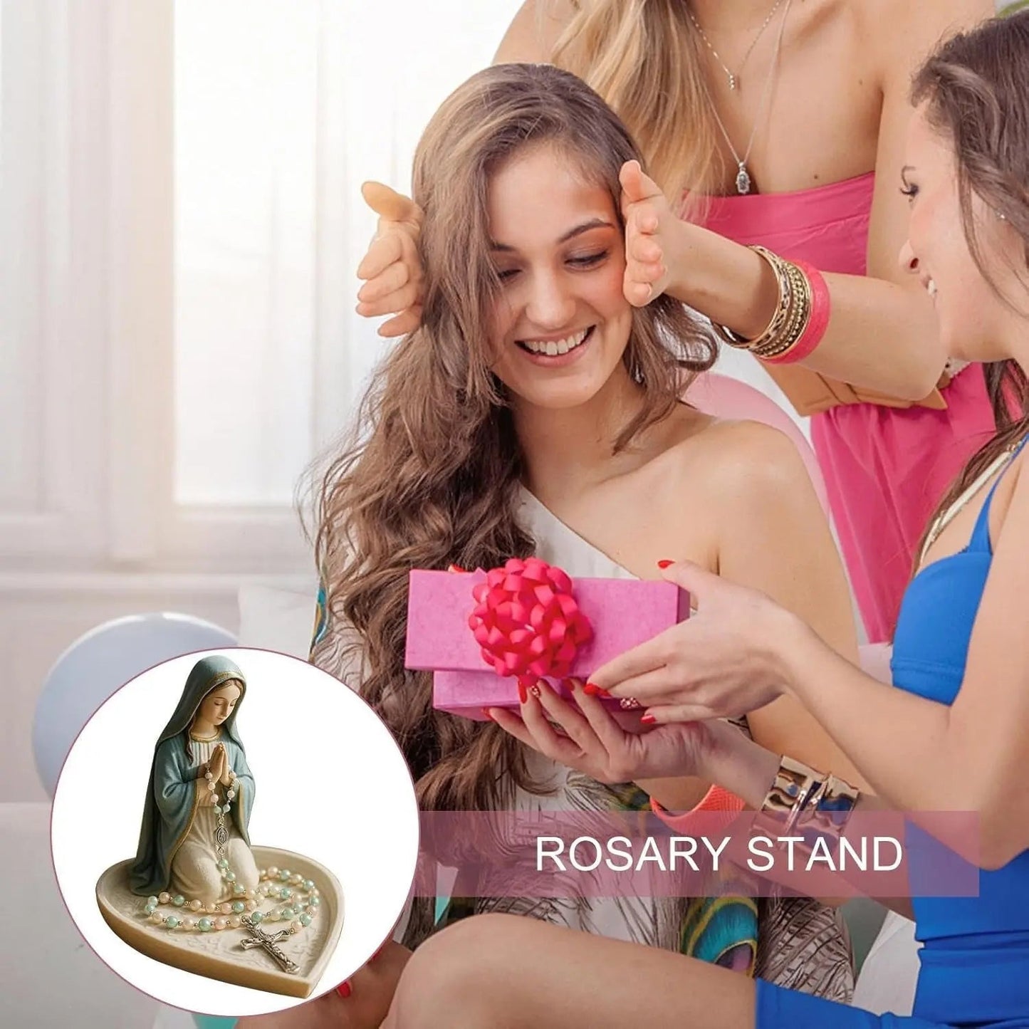 Spirituele Rozenkranshouder Sancta – Elegante Bewaarplaats met Maria-motief