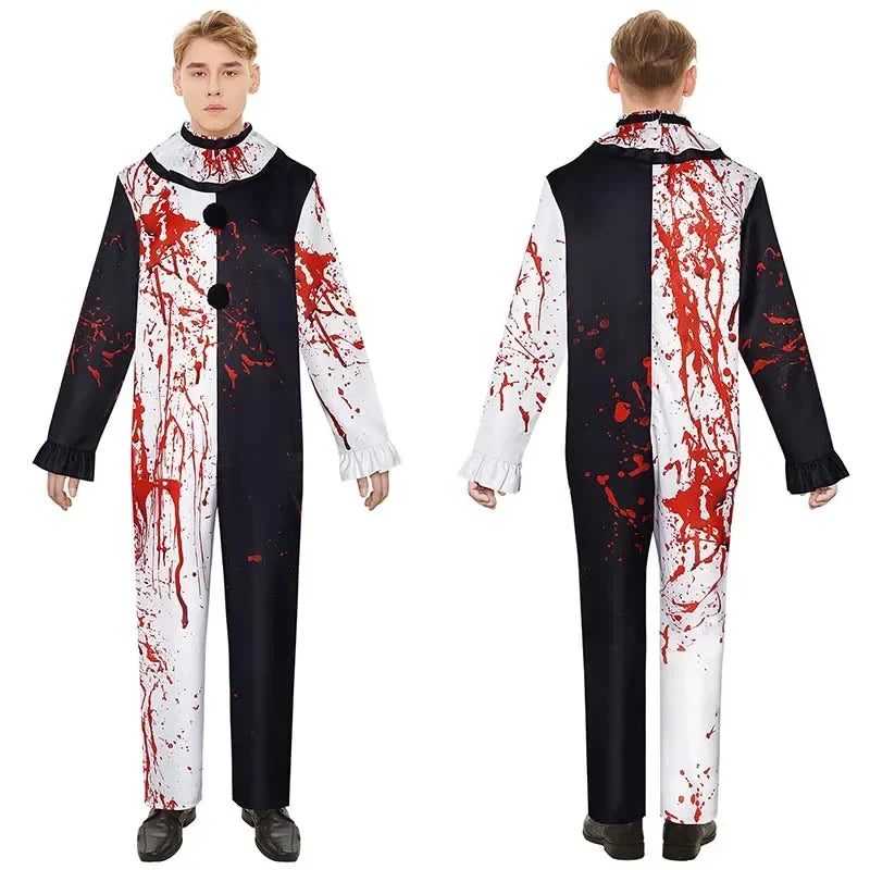Griezelige Clown Halloween Outfit – Compleet Kostuum voor Mannen en Vrouwen