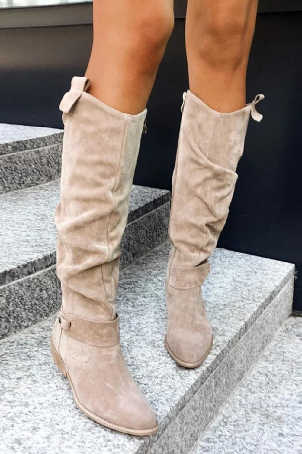 Hoge Dames Suède Laarzen – Elegante Overknee Laarzen met Comfortabele Blokhak