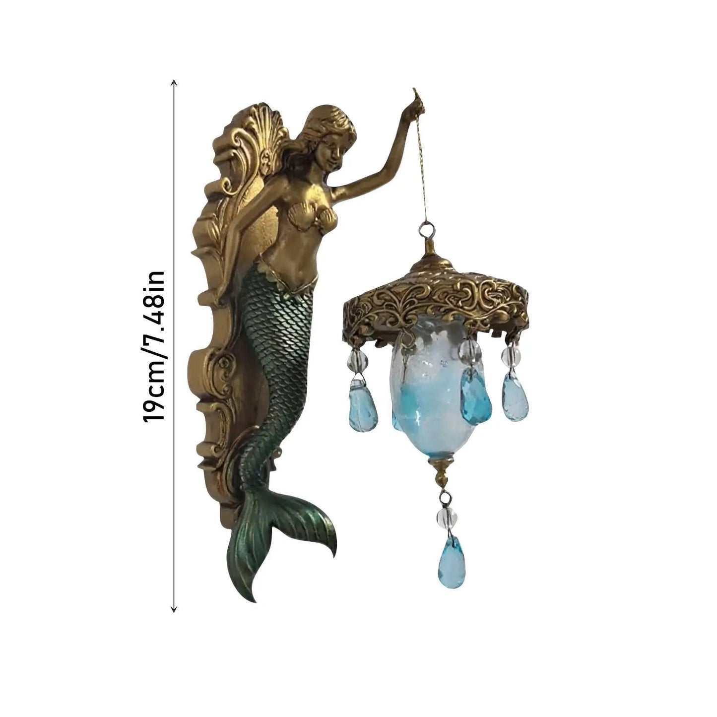 Elegante Barok Zeemeermin Wandlamp – Artistieke Maritieme Wandverlichting voor Sfeervolle Ruimtes