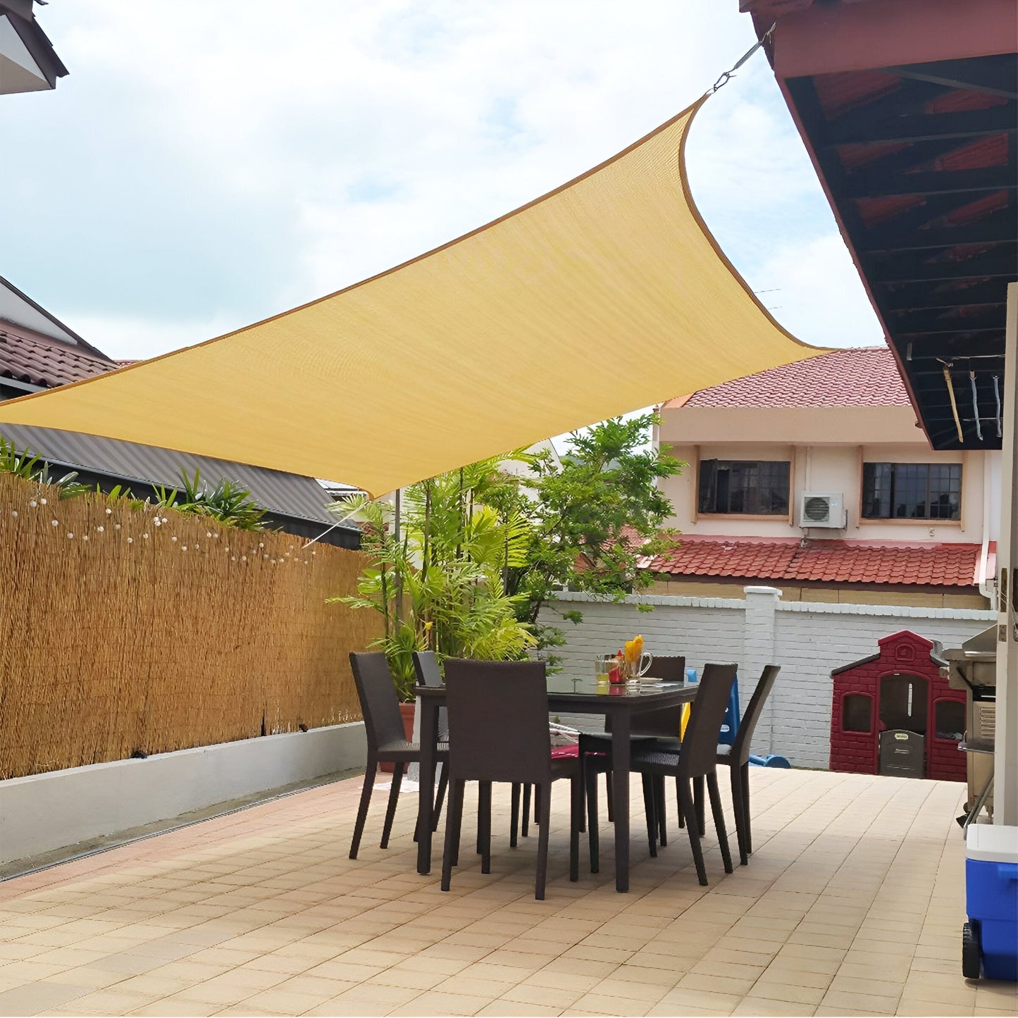 Waterafstotend Zonnescherm – UV-bescherming voor Balkon, Tuin of Terras (Driehoek of Vierkant)