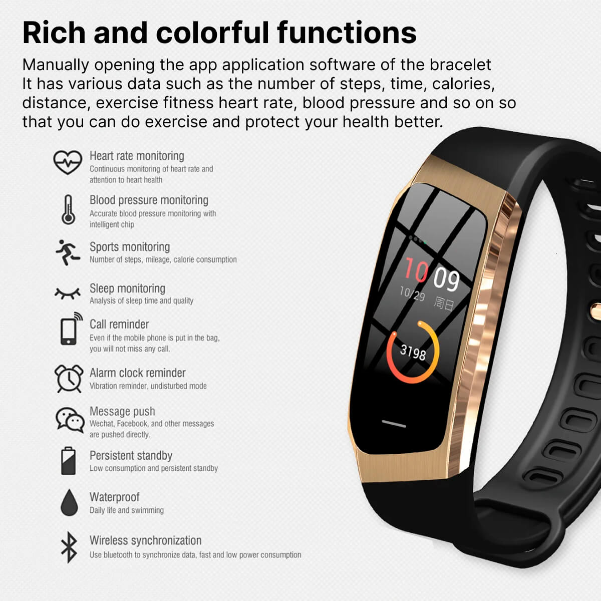 Bloeddruk Smartwatch en Hartslagmonitor
