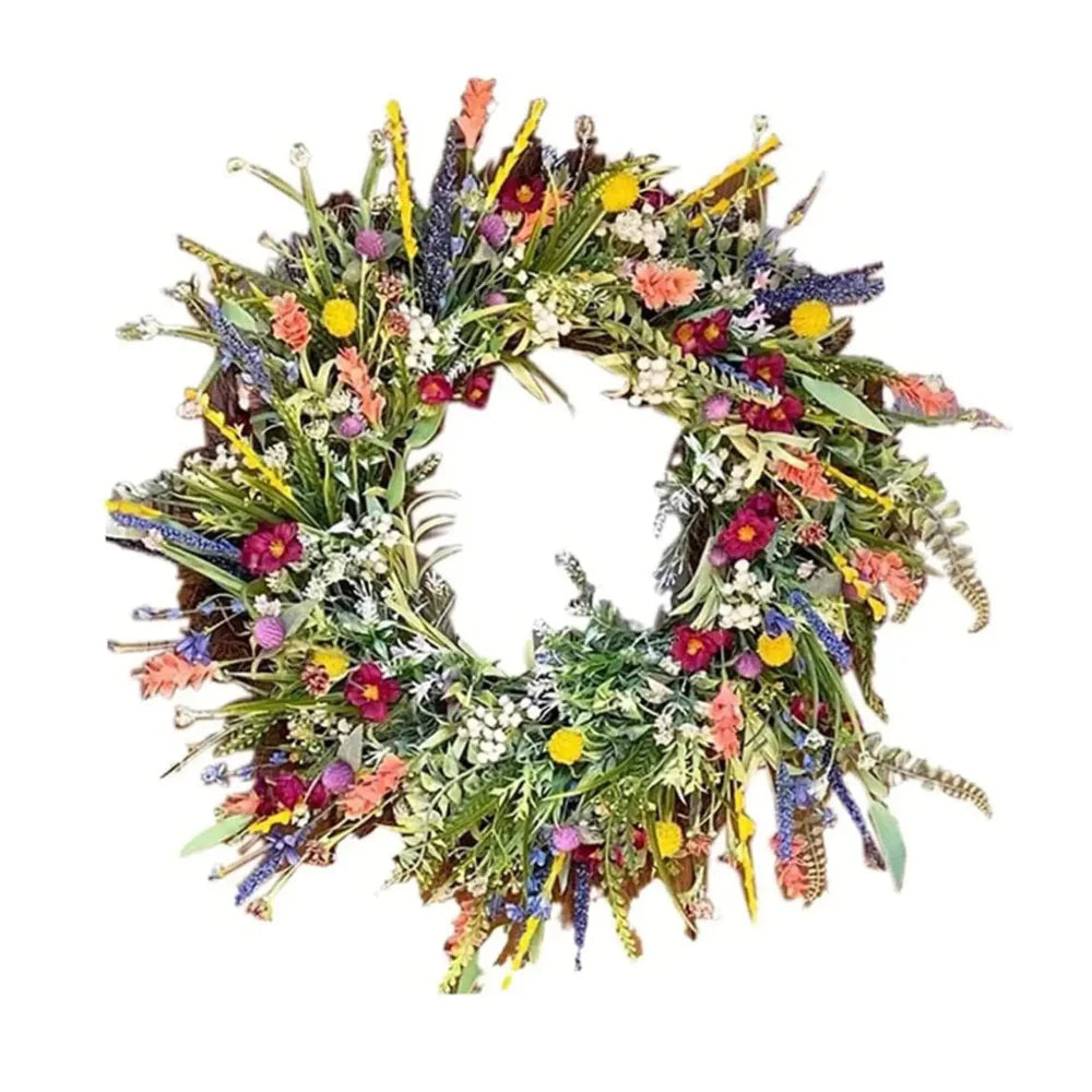 Bloomora – Luxe Handgemaakte Bloemenkrans voor Deur of Muurdecoratie