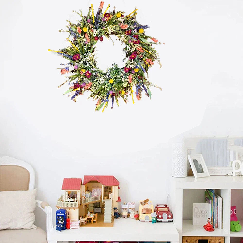 Bloomora – Luxe Handgemaakte Bloemenkrans voor Deur of Muurdecoratie