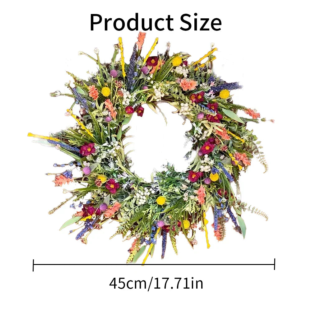 Bloomora – Luxe Handgemaakte Bloemenkrans voor Deur of Muurdecoratie