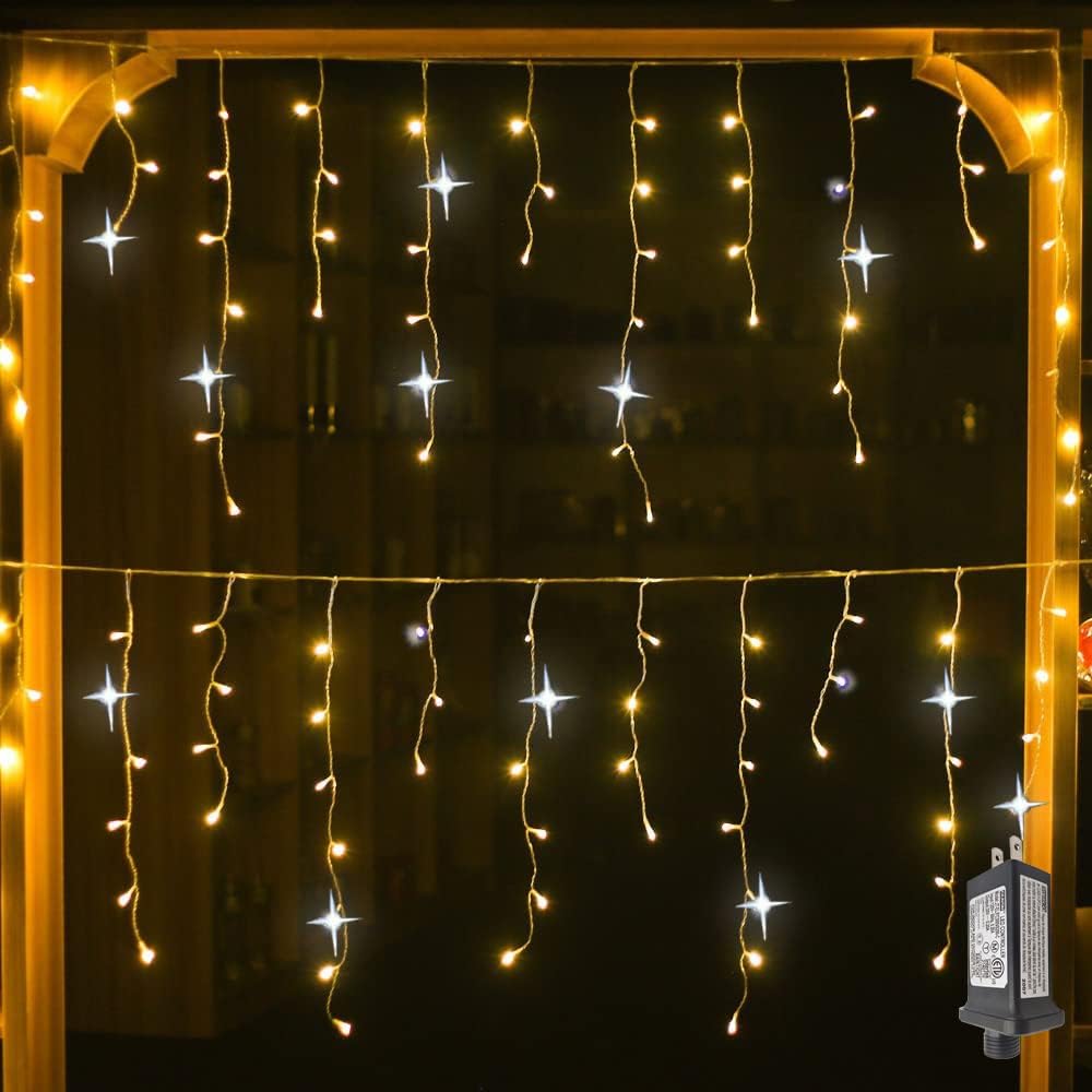 WinterGlow Lichtgordijn – Warmwit Weerbestendig LED Kerstgordijn