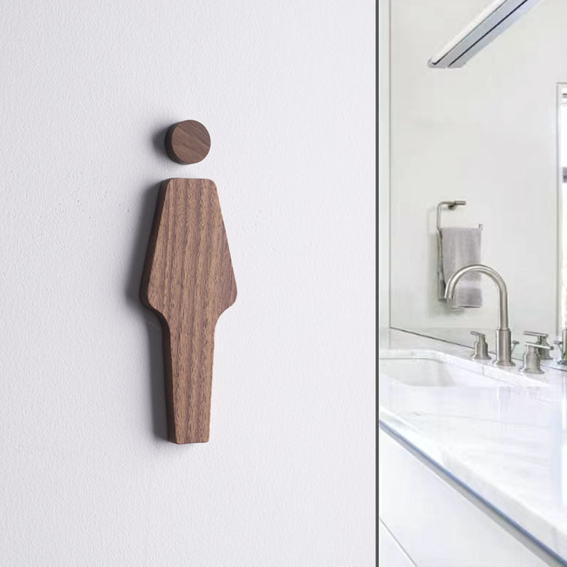 Set Houten Toiletborden van Zwart Walnoot – Heren & Dames – Zelfklevend