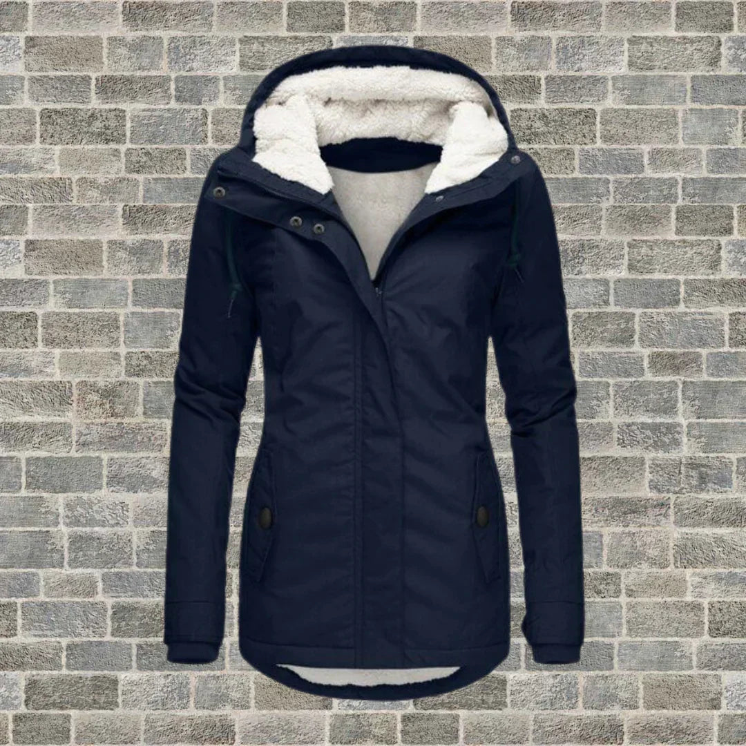 Elegante Dames Winterjas – Comfortabele Middellange Jas met Praktische Zakken