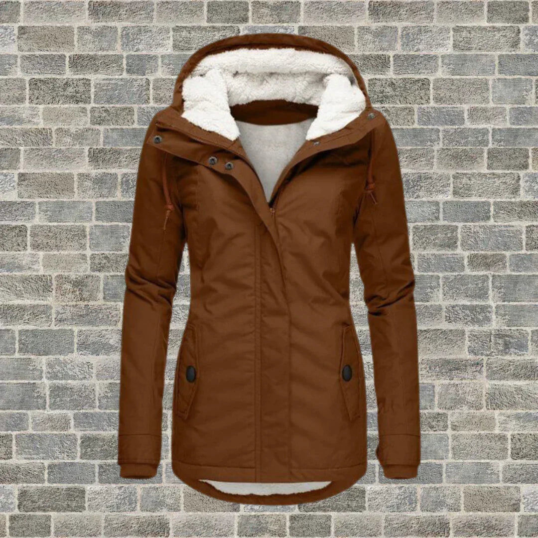 Elegante Dames Winterjas – Comfortabele Middellange Jas met Praktische Zakken