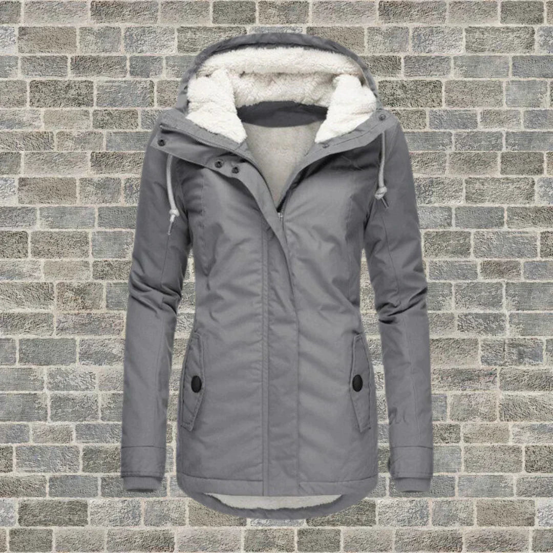 Elegante Dames Winterjas – Comfortabele Middellange Jas met Praktische Zakken