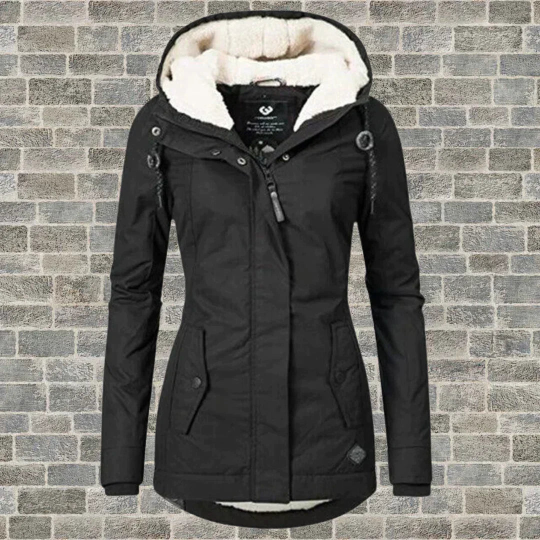 Elegante Dames Winterjas – Comfortabele Middellange Jas met Praktische Zakken