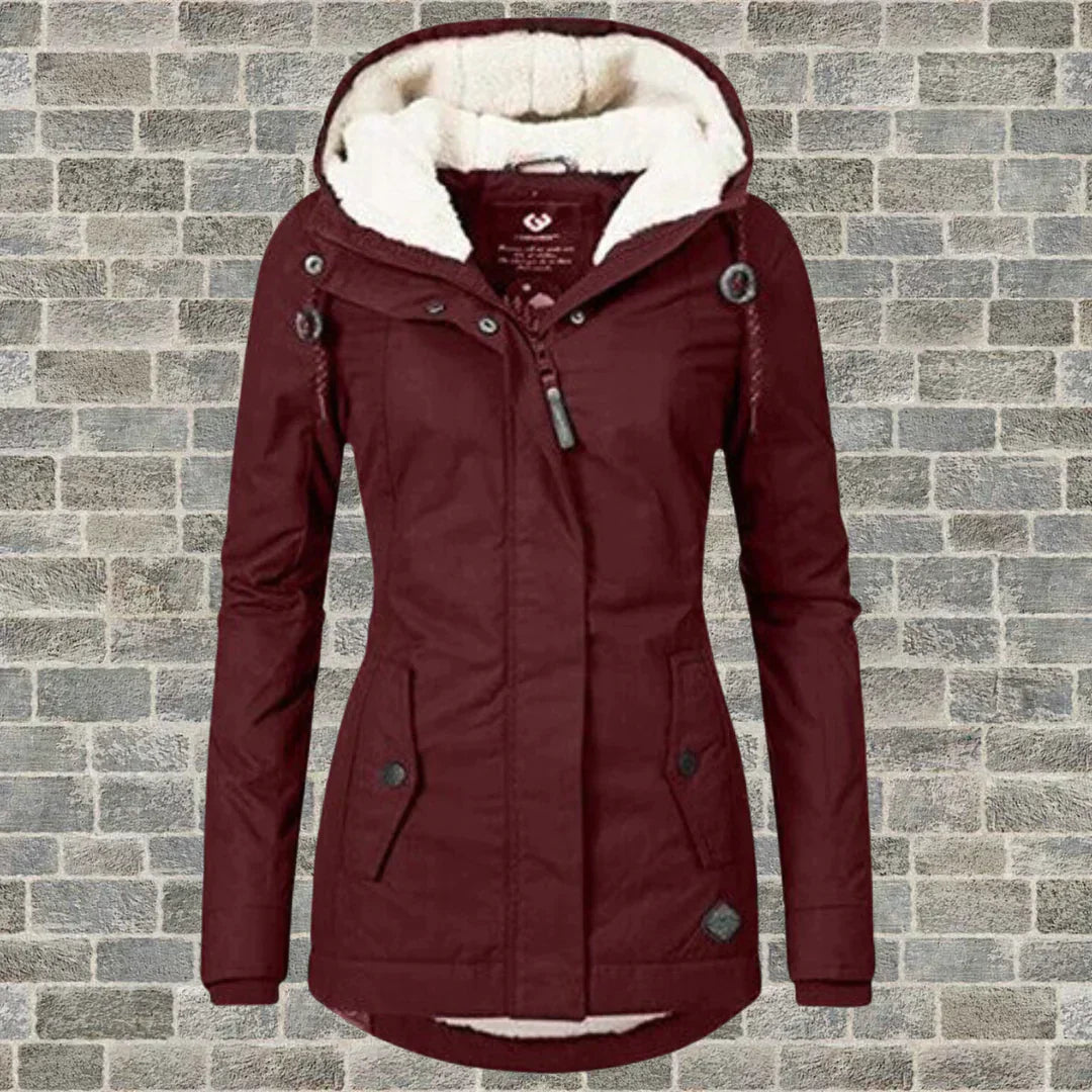 Elegante Dames Winterjas – Comfortabele Middellange Jas met Praktische Zakken