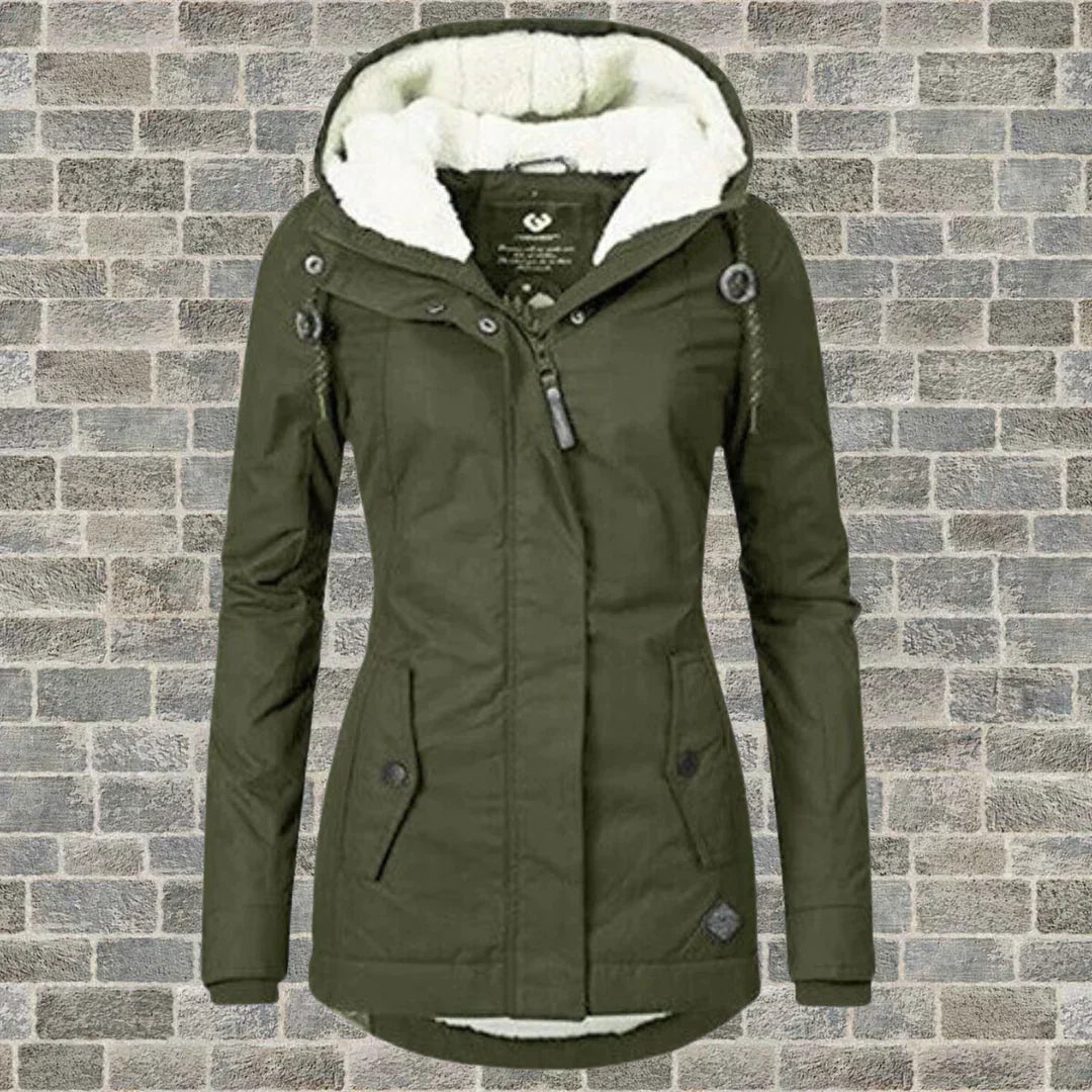 Elegante Dames Winterjas – Comfortabele Middellange Jas met Praktische Zakken