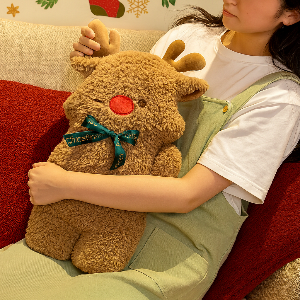 Everjoy Pluche Kerstkussen – Feestelijk Knuffel- en Decoratiestuk voor Sfeervolle Kamers