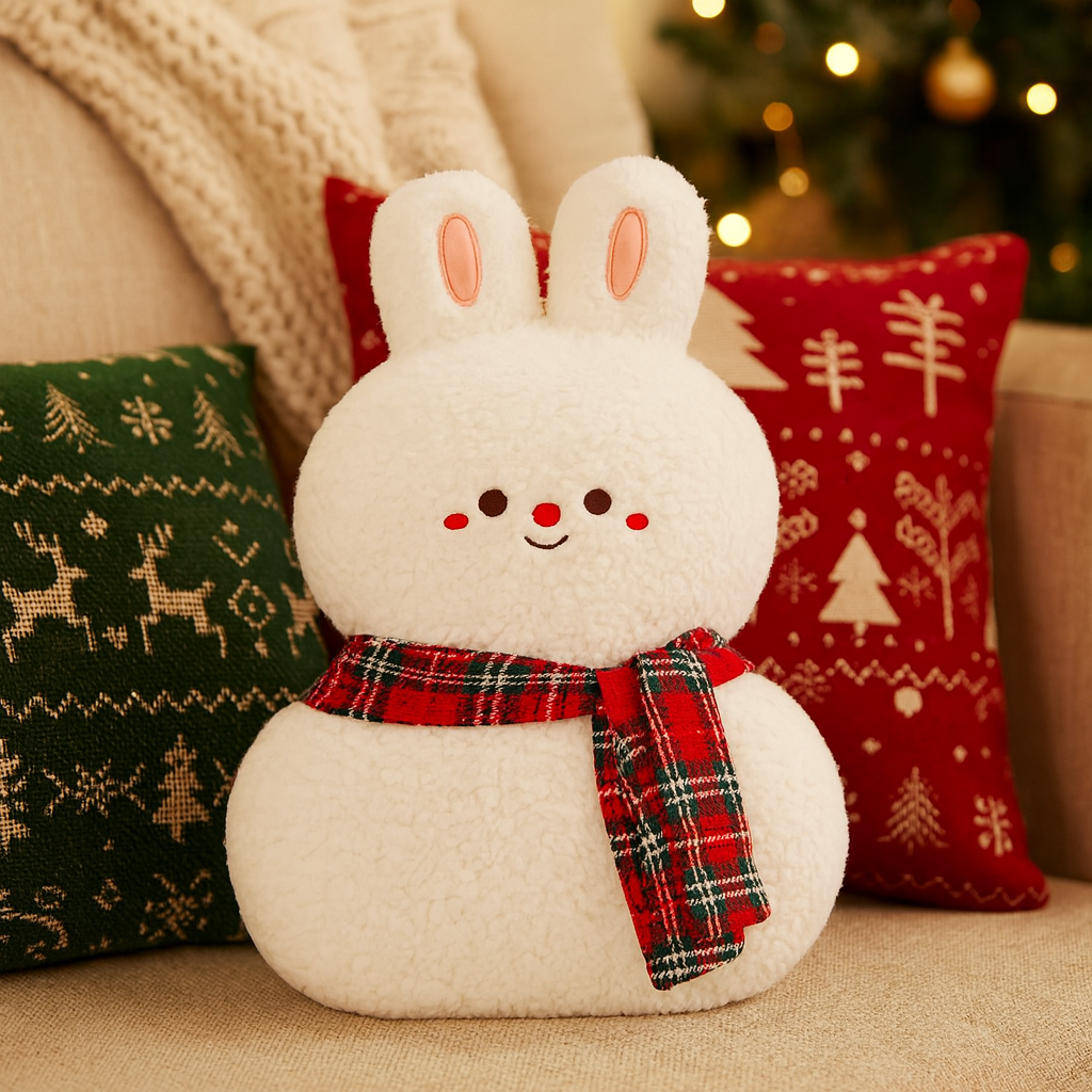 Everjoy Pluche Kerstkussen – Feestelijk Knuffel- en Decoratiestuk voor Sfeervolle Kamers