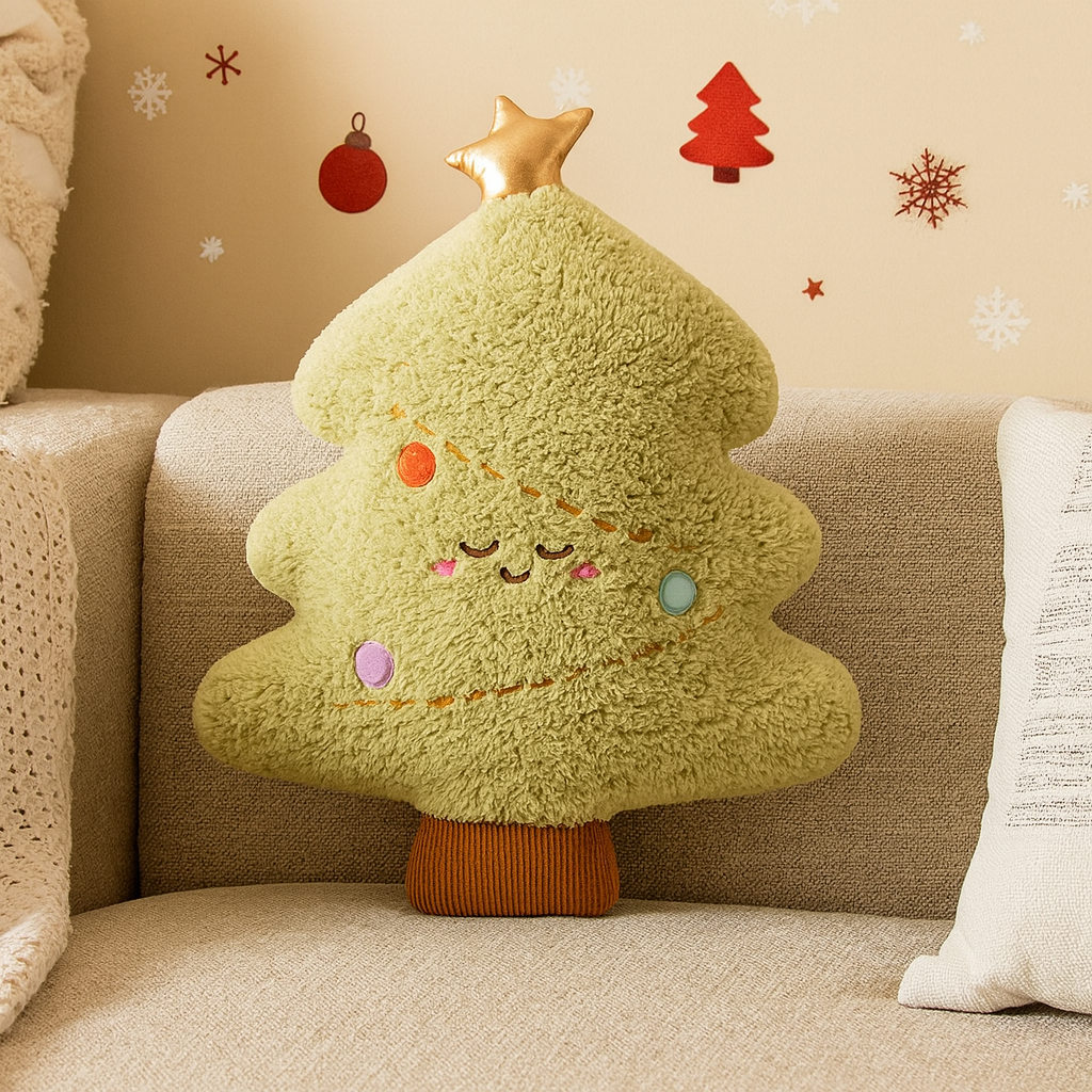 Everjoy Pluche Kerstkussen – Feestelijk Knuffel- en Decoratiestuk voor Sfeervolle Kamers