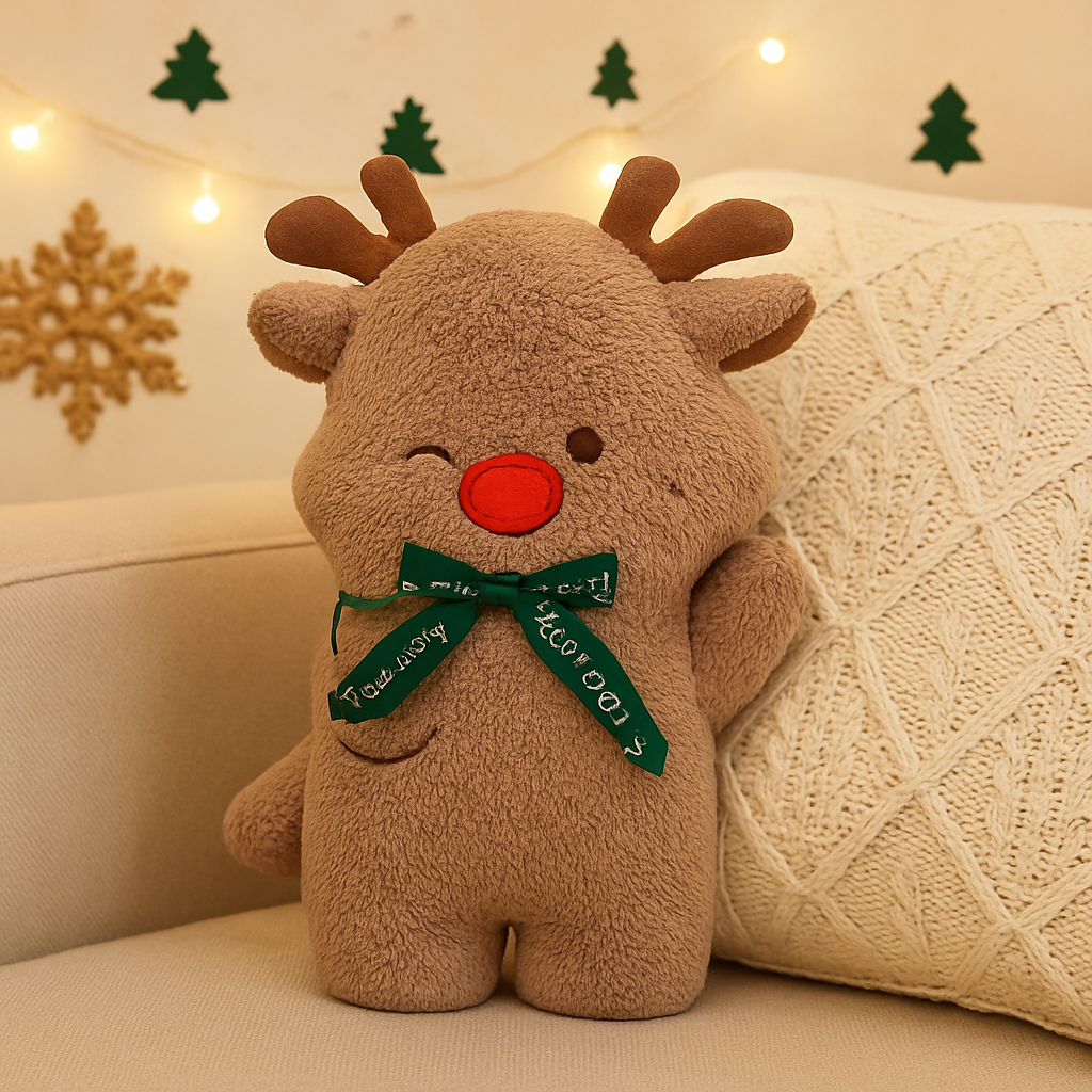Everjoy Pluche Kerstkussen – Feestelijk Knuffel- en Decoratiestuk voor Sfeervolle Kamers