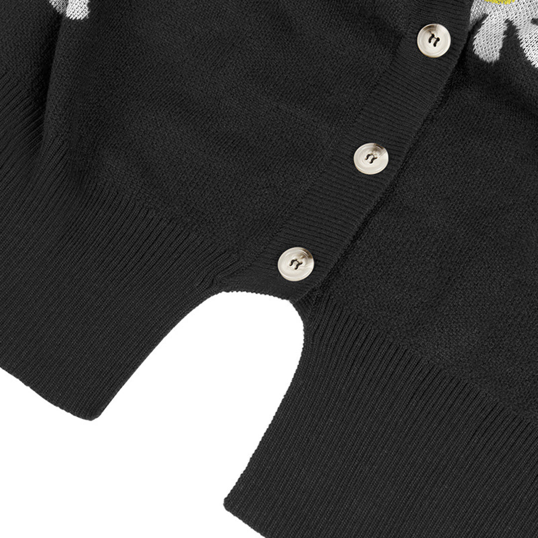 Claire - Casual Gebreid Bloemenvest