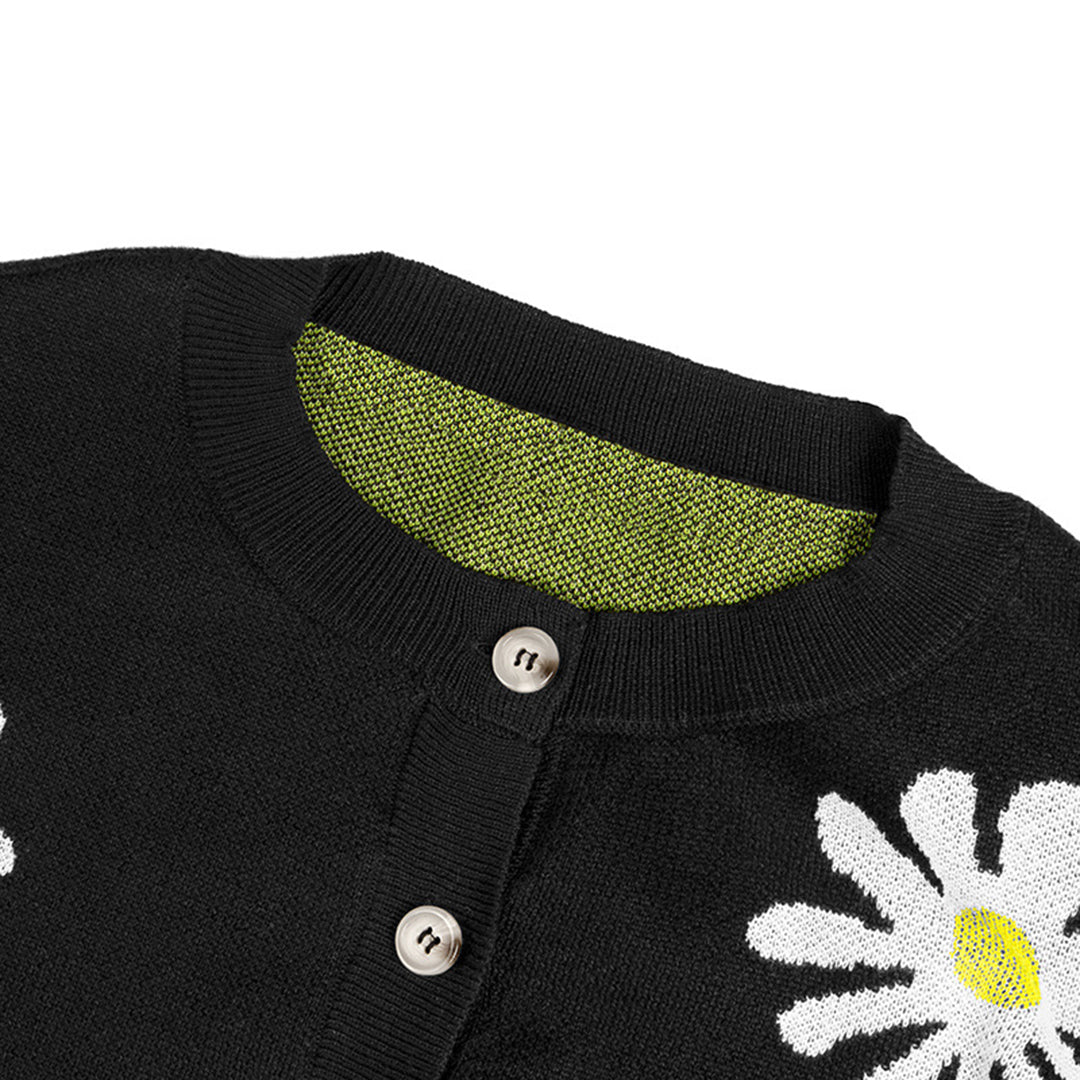 Claire - Casual Gebreid Bloemenvest