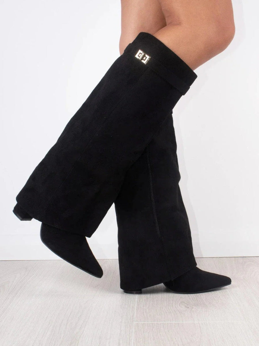 EleganceStep Kniehoog Laarzen – Stijlvolle Comfortabele Blokhak voor Dames